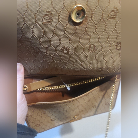 Christian Dior Vintage Tan Leather Shoulder Bag | Gold Chain | Made in France - Picture 9 of 9